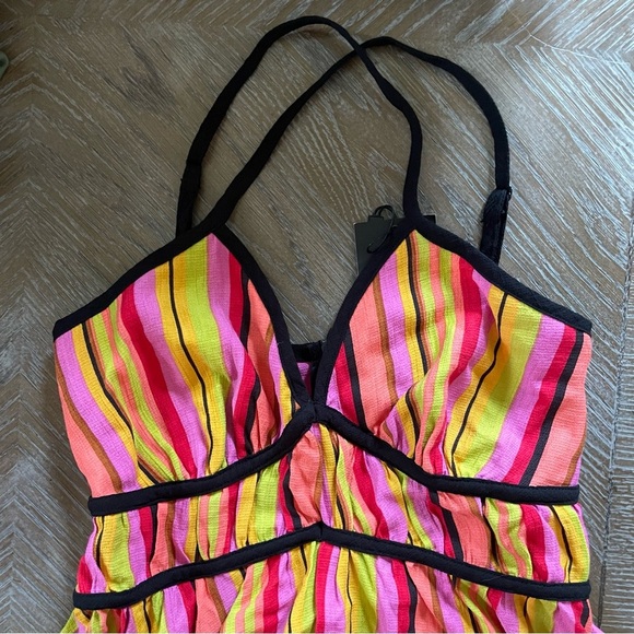 NWT FRYE Multi Stripe Combo Vibrant Crisscross Maxi Dress XS - Picture 8 of 8